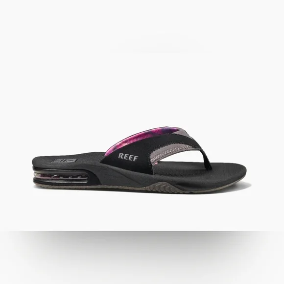 Reef Flip Flops Sandals Women's 8 Fanning Gray Purple Pink Comfy Summer Beach - Picture 1 of 13